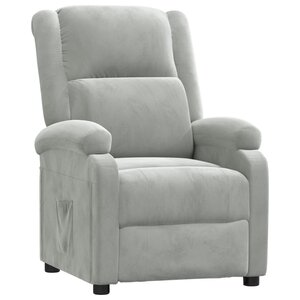 vidaXL Fauteuil inclinable gris clair velours