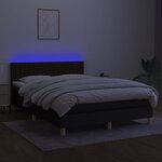 vidaXL Sommier à lattes de lit avec matelas LED Noir 140x200 cm Tissu