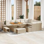 vidaXL Ensemble de canapé de jardin avec coussin 12 Pièces Beige et crème