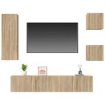 vidaXL Ensemble de meubles TV 5 Pièces Chêne sonoma Bois d'ingénierie