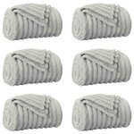 vidaXL Couvertures à jeter 6 Pièces Gris 270 x 240 cm Toison