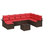 vidaXL Ensemble de canapé de jardin 9 Pièces Marron polyrotin