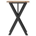vidaXL Table à manger cadre en X 50x50x75 5cm bois de pin massif fonte