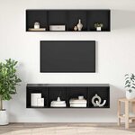 vidaXL Ensemble de meubles TV 3 Pièces Chêne noir Bois d'ingénierie