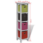 vidaXL Étagère de rangement et paniers multicolores Bois de Paulownia