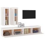 vidaXL Meubles TV 4 Pièces Blanc Bois massif de pin