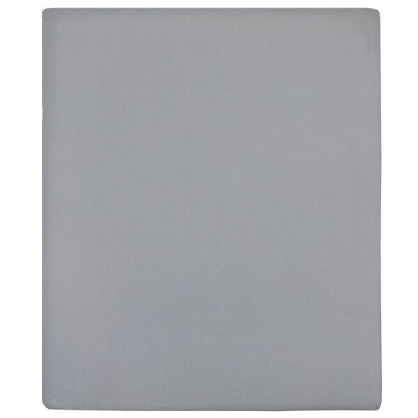 vidaXL Draps-housses Jersey 2 Pièces Gris 100x200 cm Coton
