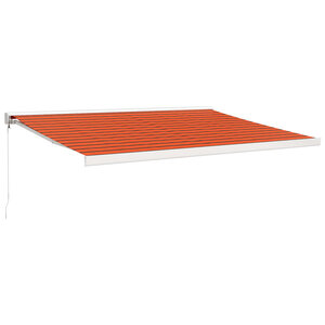 vidaXL Auvent rétractable orange et marron 4 5x3 m tissu et aluminium