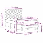 vidaXL Lit à ressorts avec matelas Bleu foncé 140 x 200 cm Velours