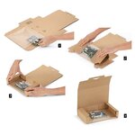 Boîte carton brune d'expédition à montage instantané 17x7x2 5 cm (lot de 50)