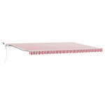 vidaXL Auvent retractable automatique avec LED à rayures rouges et blanches 500 x 300 cm