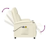 vidaXL Fauteuil électrique de massage Crème blanc Similicuir