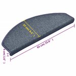 vidaXL Tapis de marches d'escalier 15 Pièces Gris foncé et bleu 65x24x4cm
