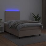 vidaXL Sommier à lattes de lit avec matelas LED cappuccino 120x190 cm