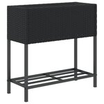 vidaXL Jardinières avec étagère 2 Pièces noir 70x28x70 cm résine tressée