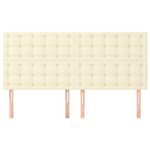 vidaXL Tête de lit Crème 180x5x118/128 cm Similicuir