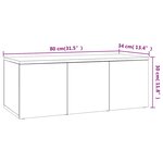 vidaXL Meuble TV Gris béton 80x34x30 cm Bois d'ingénierie