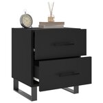 vidaXL Tables de chevet 2 Pièces noir 40x35x47 5 cm bois d’ingénierie