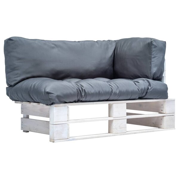 vidaXL Canapé de jardin palette avec coussins gris pinède