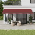 vidaXL Auvent rétractable automatique bordeaux 600x350 cm