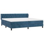 vidaXL Sommier à lattes de lit et matelas Bleu foncé 200x200cm Velours