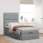 vidaXL Cadre de lit ottoman avec matelas gris clair 80x200 cm tissu