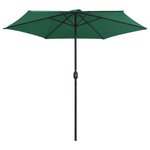 vidaXL Parasol de jardin et mât en aluminium 270x246 cm Vert