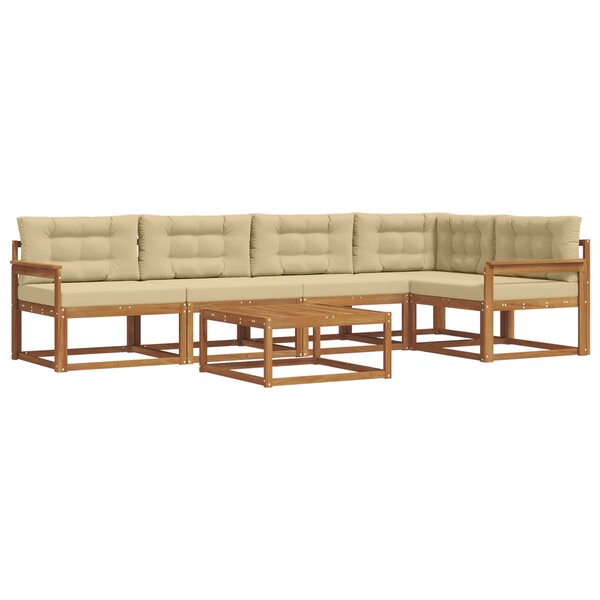 vidaXL Ensemble de canapés d'extérieur 6 Pièces Naturel et Beige