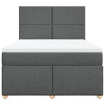 vidaXL Sommier à lattes de lit avec matelas Gris foncé 160x200cm Tissu