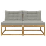 vidaXL 2 Pièce Sofa de milieu extérieur Polyester Blanc
