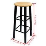 vidaXL Table et tabouret de bar 3 Pièces Bois et acier