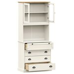 vidaXL Buffet haut VIGO blanc 80x40x176 cm bois massif de pin