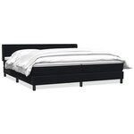 vidaXL Sommier à lattes de lit avec matelas noir 180x210 cm velours