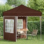 vidaXL Tente de fête pop-up 195 x 195 x 245 cm Marron Tissu Oxford