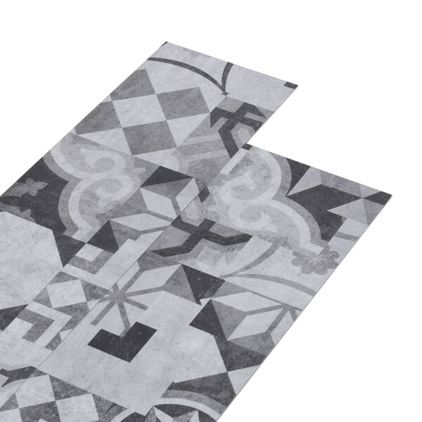 vidaXL Planches de plancher PVC 5 02 m² 2 mm Autoadhésif Motif de gris