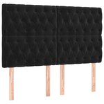 vidaXL Sommier à lattes de lit et matelas Noir 160x200 cm Velours