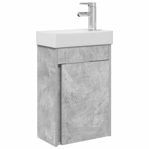 vidaXL Meuble de salle de bain avec robinet Gris béton
