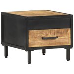 vidaXL Table de chevet 40x40x35 cm Bois de manguier brut