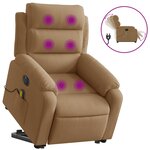 vidaXL Fauteuil inclinable de massage électrique marron velours