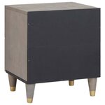 vidaXL Cabinet de chevet Gris 40 x 33 x 46 cm bois de manguier massif