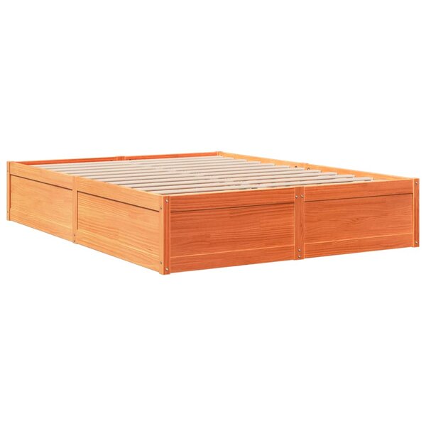 vidaXL Cadre de lit sans matelas cire marron 140x190cm bois pin massif
