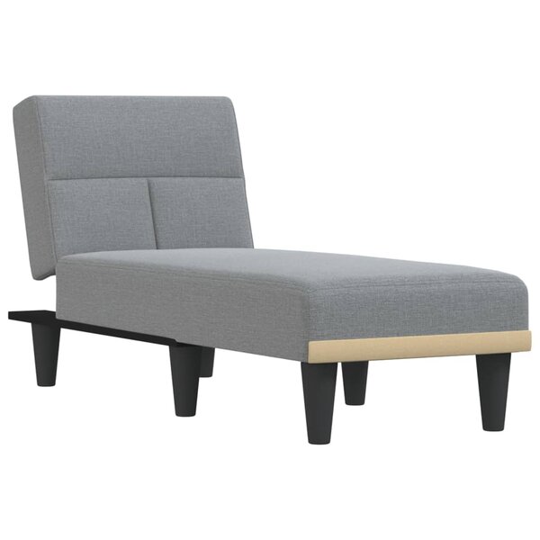vidaXL Chaise longue gris clair tissu