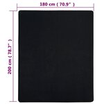 vidaXL Draps-housses Jersey 2 Pièces Noir 180x200 cm Coton