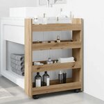 vidaXL Chariot de rangement étroit 4 niveaux chêne artisanal