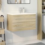 vidaXL Ensemble de meubles de salle de bain 2 Pièces chêne sonoma