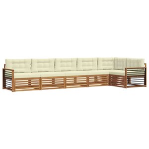 vidaXL Ensemble de canapés d'extérieur 6 pc Naturel et Crème