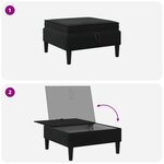 vidaXL Pouf avec Rangement Noir Velours