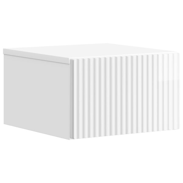vidaXL Cabinet de chevet mural Blanc brillant 33 x 34 5 x 20 cm