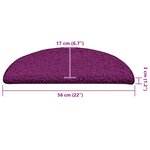 vidaXL Tapis d'escalier 30 pièces 56 x 17 x 3 cm Rose Demi-rond