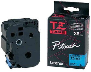 Tze-m961 ruban 36mm x 8m noir/métal argent brother